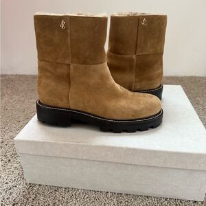 Jimmy Choo Tan Suede Haysel boot